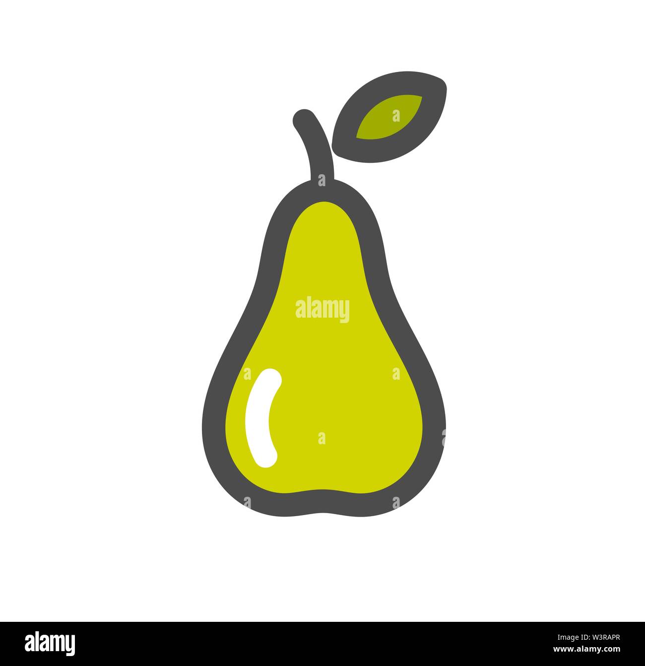 Pear Fruit Green Outline Icon Vector Illustration Stock Vector Image Art Alamy