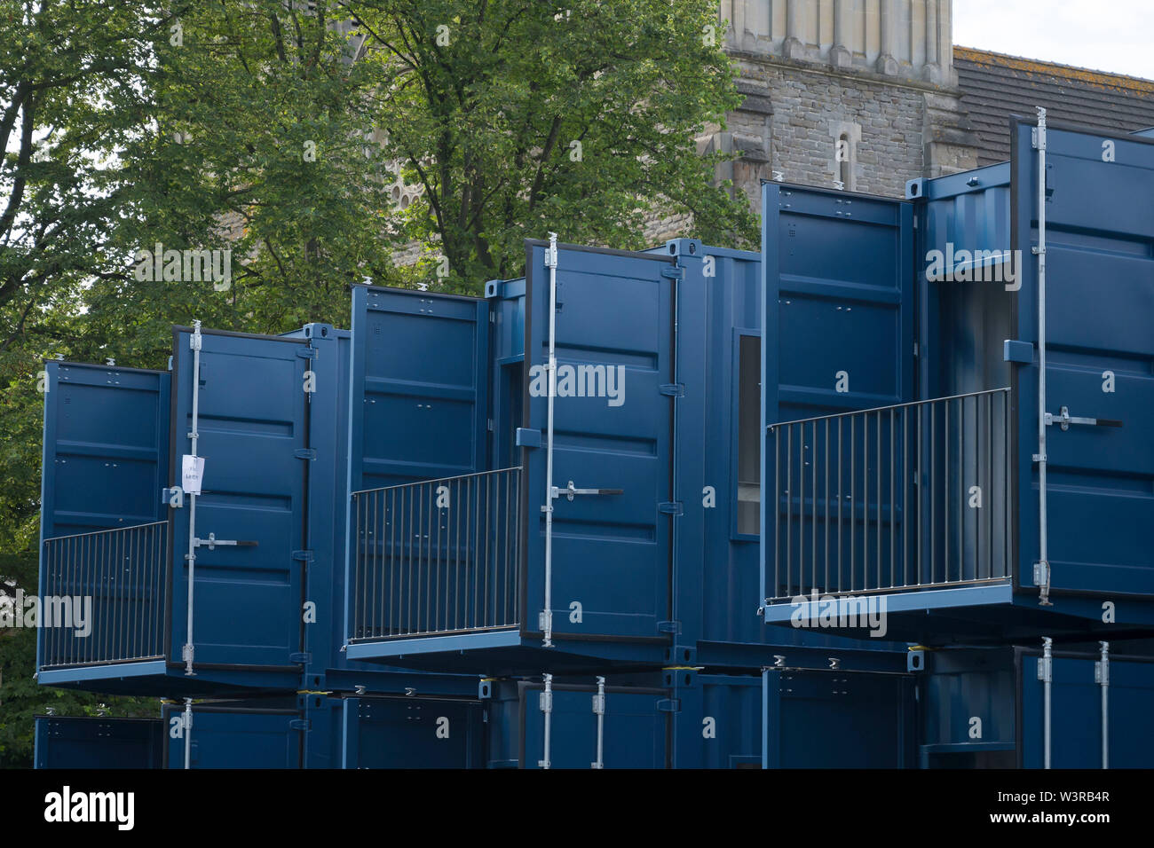 Shipping containers which will be used as temporary homes for homeless