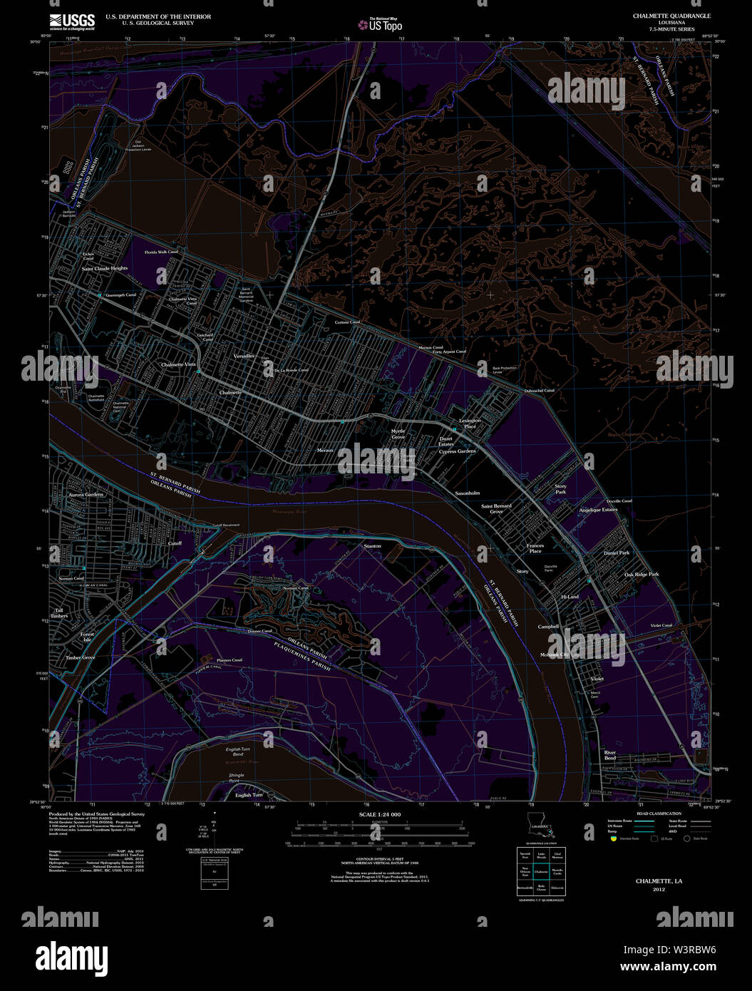 Map of chalmette hires stock photography and images Alamy