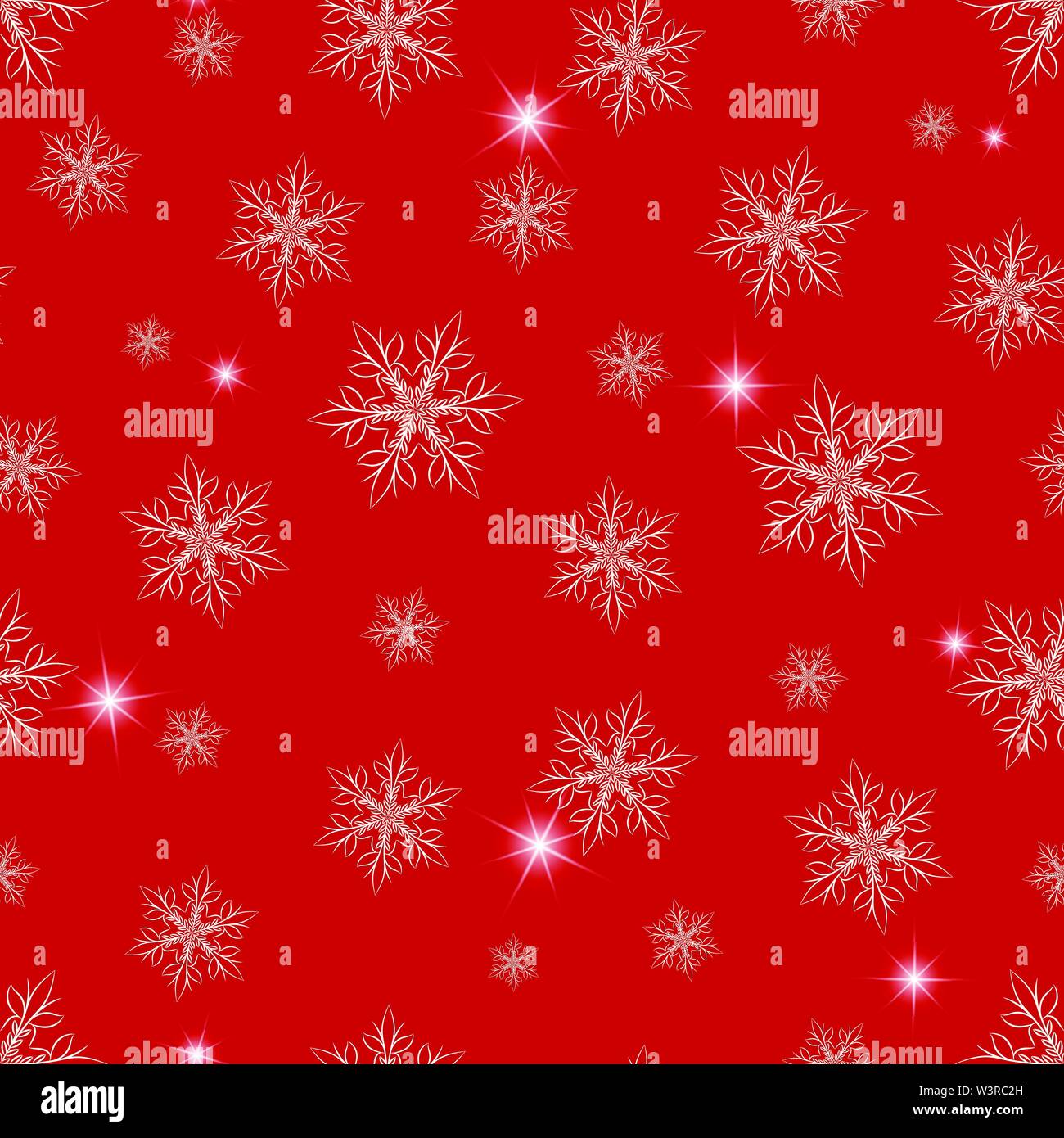 Winter seamless pattern with snowflakes, sparkles. Stock Vector