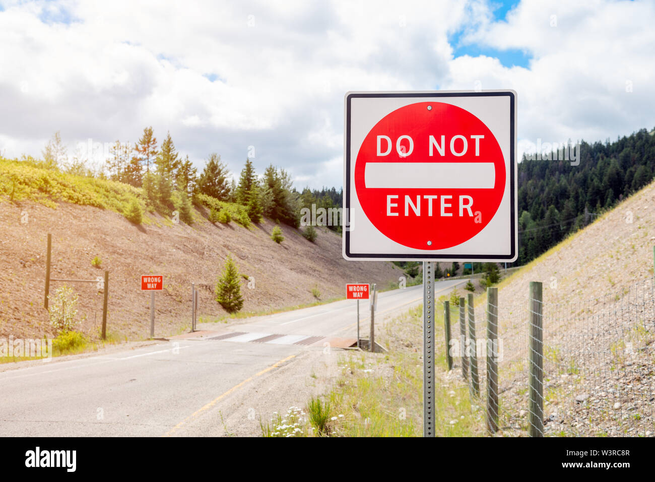 Do Not Enter Road Sign On A Ramp Of A Highway Concept Of Safety Stock Photo Alamy