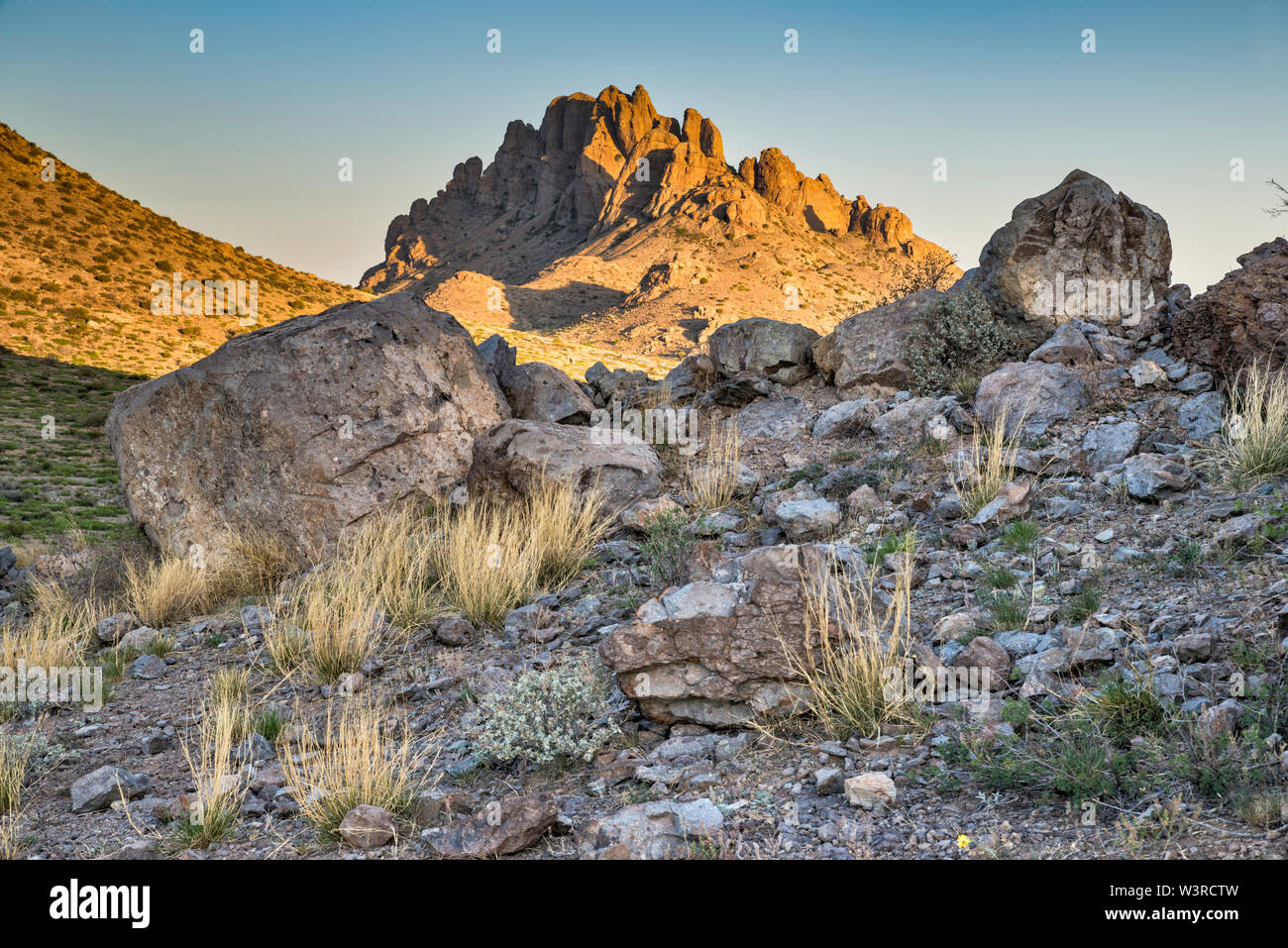 Mountain at Florida Mountains, Chihuahuan Desert, near Rockhound State Park near Deming, New Mexico, USA Stock Photo