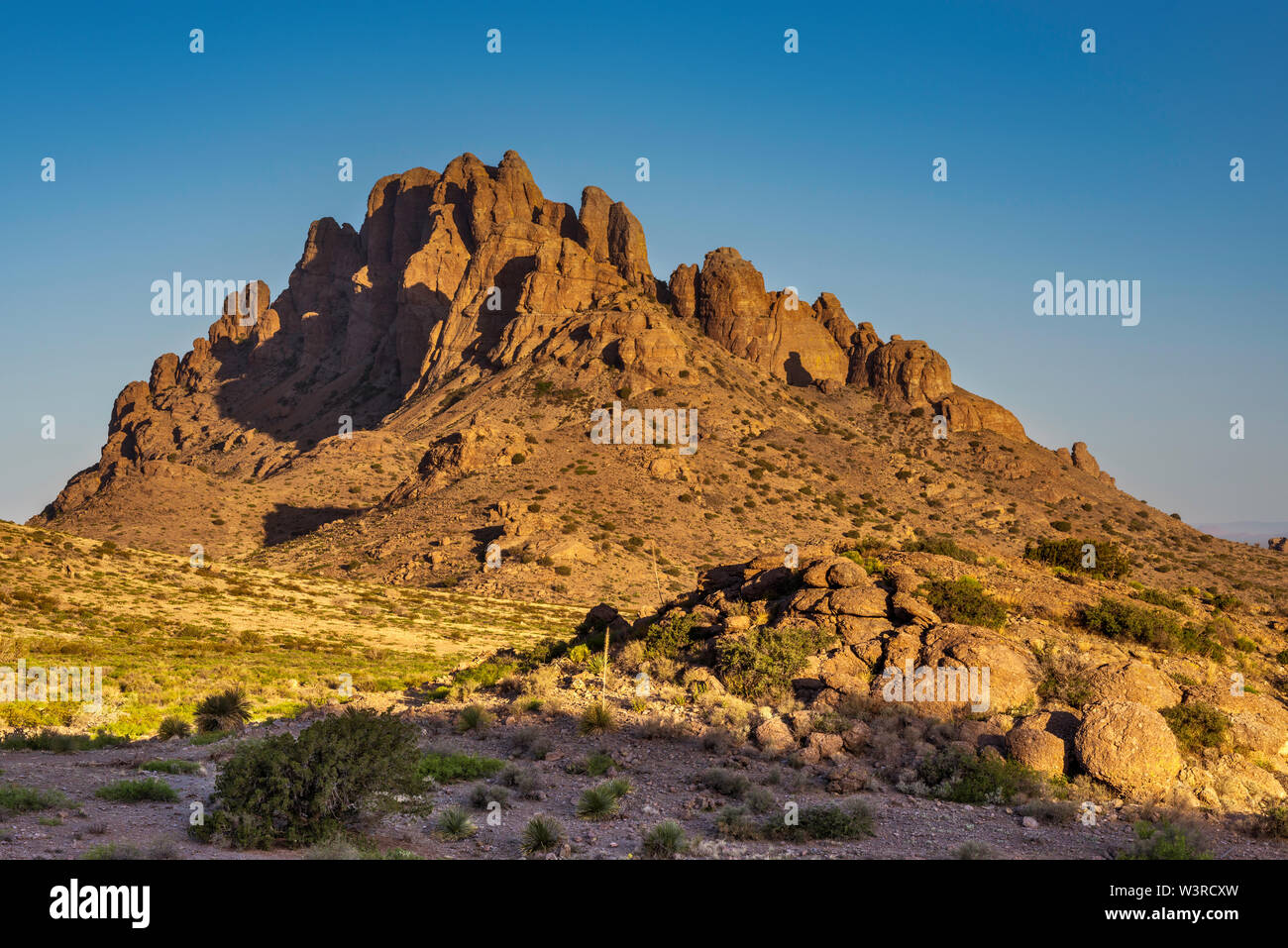 Mountain at Florida Mountains, Chihuahuan Desert, near Rockhound State Park near Deming, New Mexico, USA Stock Photo