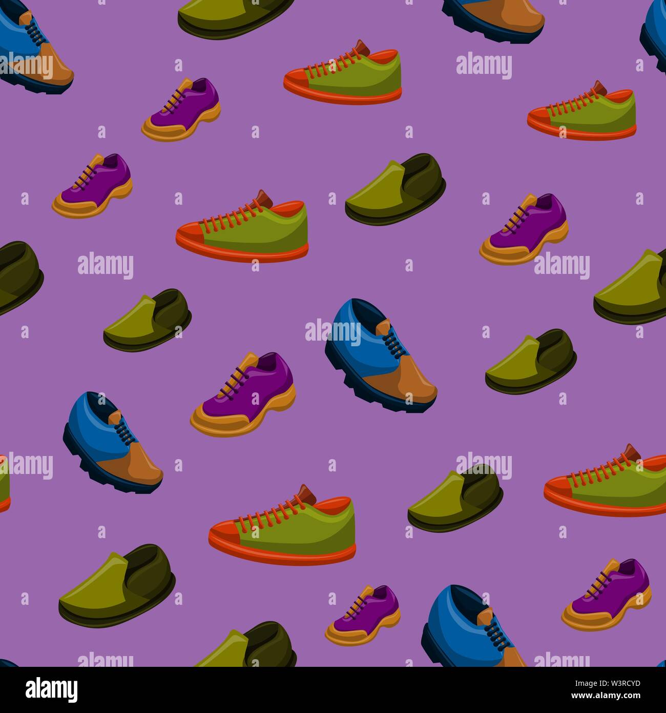 Shoes Flat Color Background Seamless Pattern Stock Vector Image & Art ...