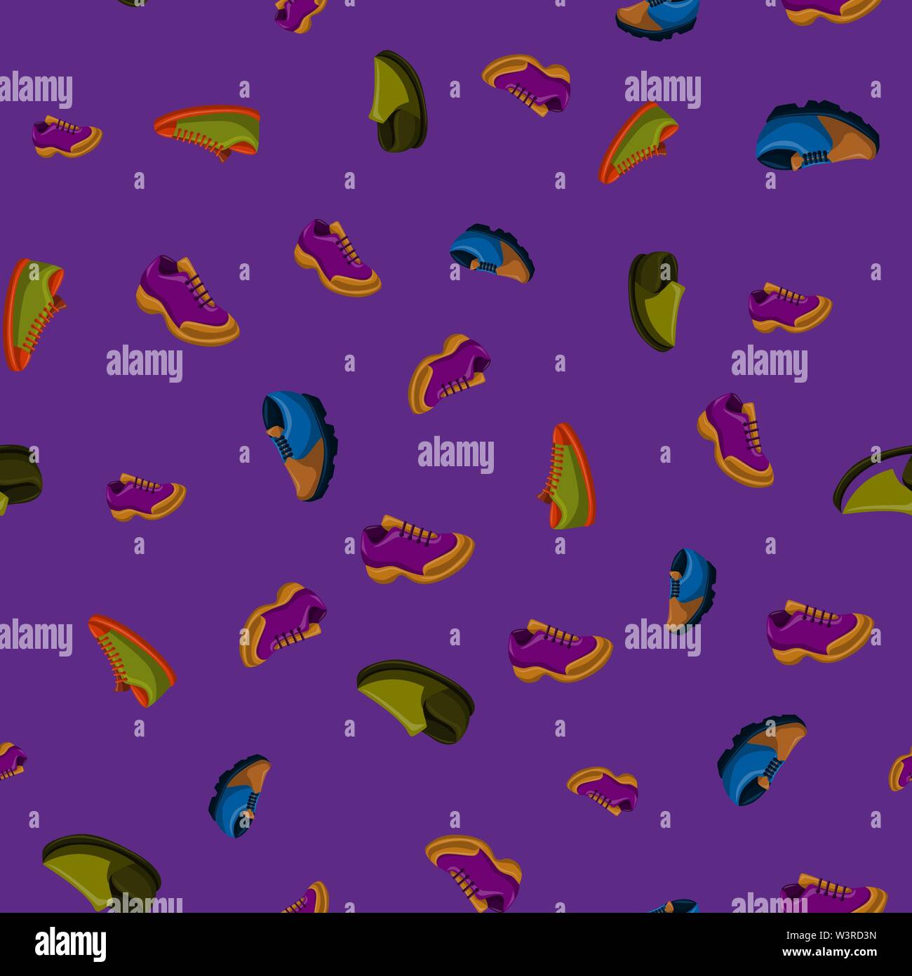 Shoes Flat Color Background Seamless Pattern Stock Vector Image & Art ...