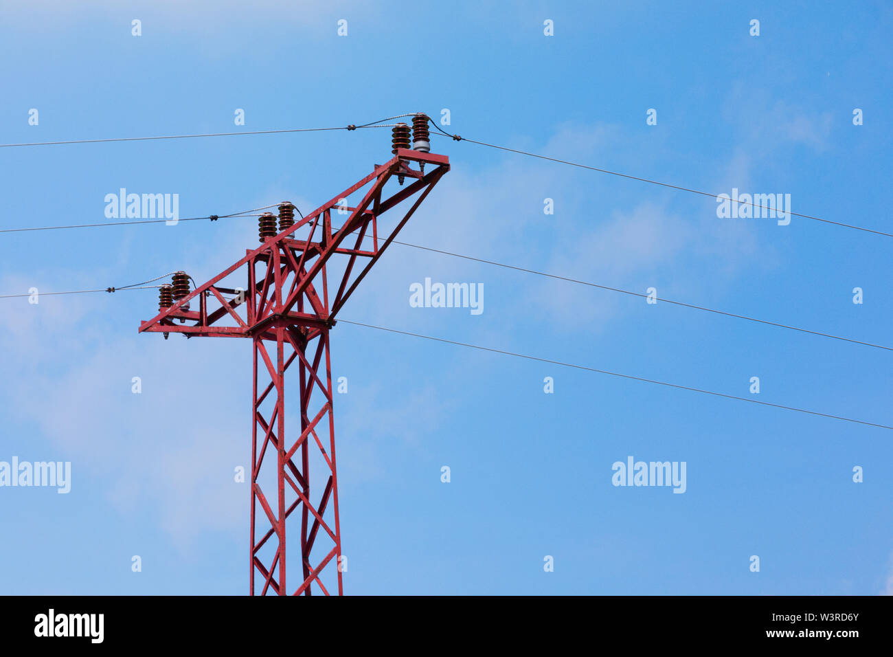High voltage tower on the blue sky Stock Photo - Alamy