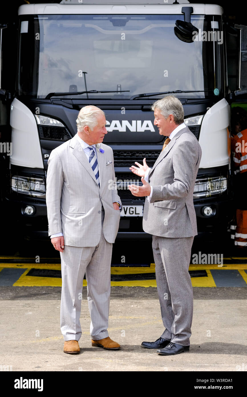 The Prince of Wales (left) during his to the visit the headquarters of