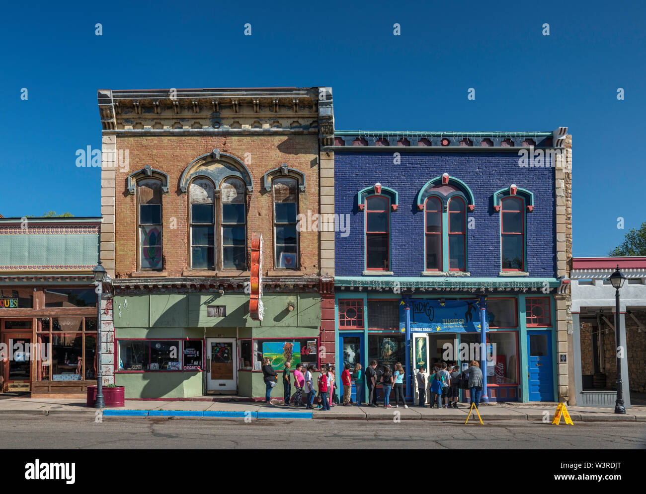 Children at entrance to Indigo Theater at Baca Building, 1884, Bridge