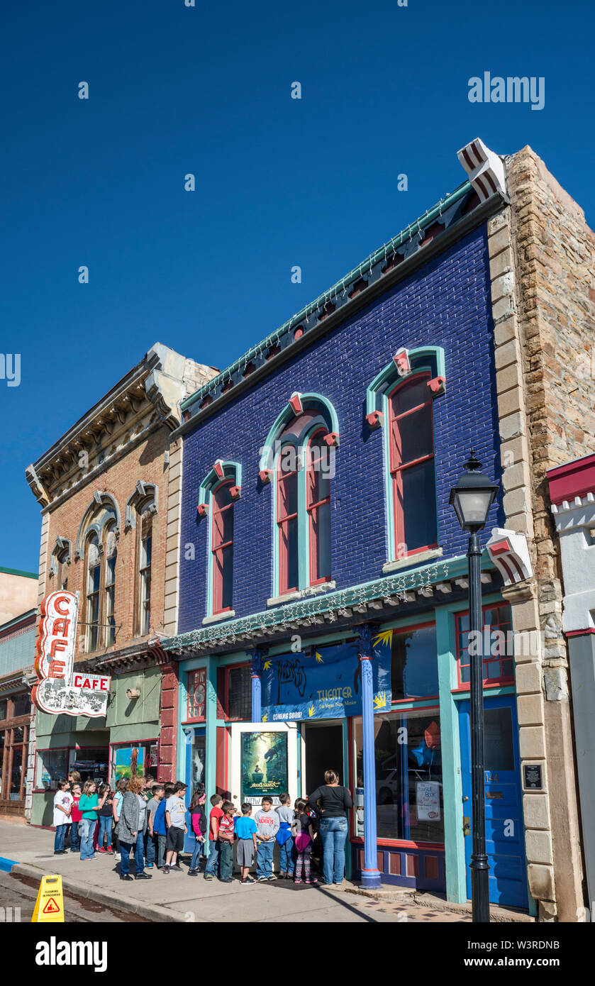 Children at entrance to Indigo Theater at Baca Building, 1884, Bridge