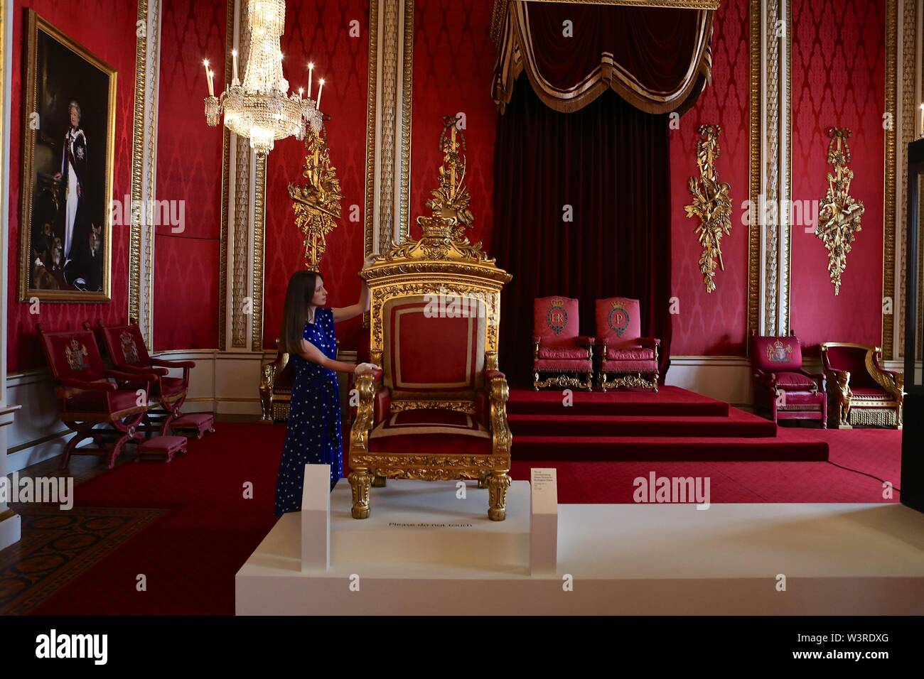 This years Summer Opening of Buckingham Palace reveals how Queen Victoria created the Palace we know today  ,17 July 2019.Buckingham Palace ,London ,UK Stock Photo