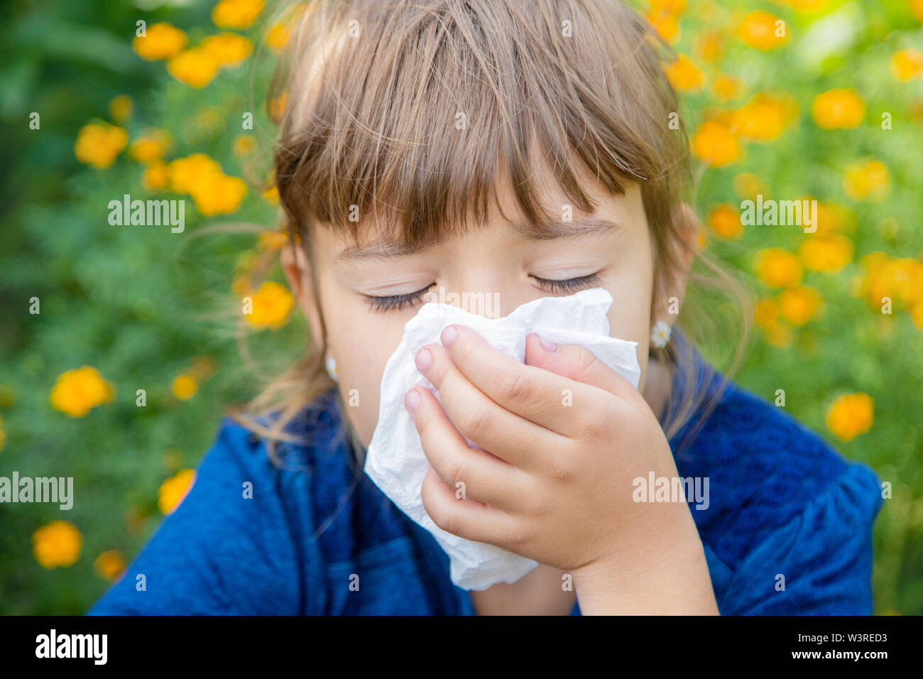 Seasonal allergy in a child. Coryza. Selective focus Stock Photo Alamy