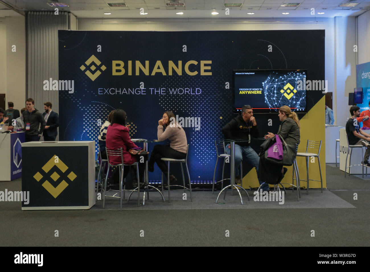 SÃO PAULO, SP - 16.07.2019: BLOCKCRYPTO EXPO 2019 - The Blockcrypto Expo,  which takes place from July 16 to 17 at the Fecomércio de Eventos Center in  São Paulo, is an event