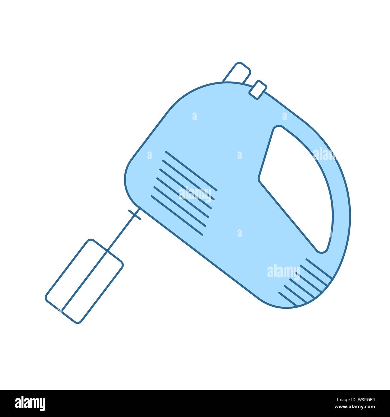 Kitchen Hand Mixer Icon. Thin Line With Blue Fill Design. Vector Illustration. Stock Vector