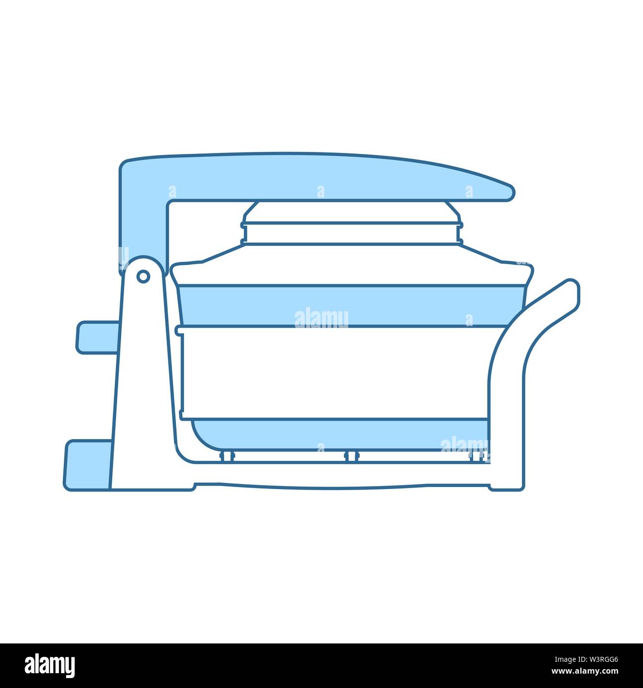 Electric Convection Oven Icon. Thin Line With Blue Fill Design. Vector