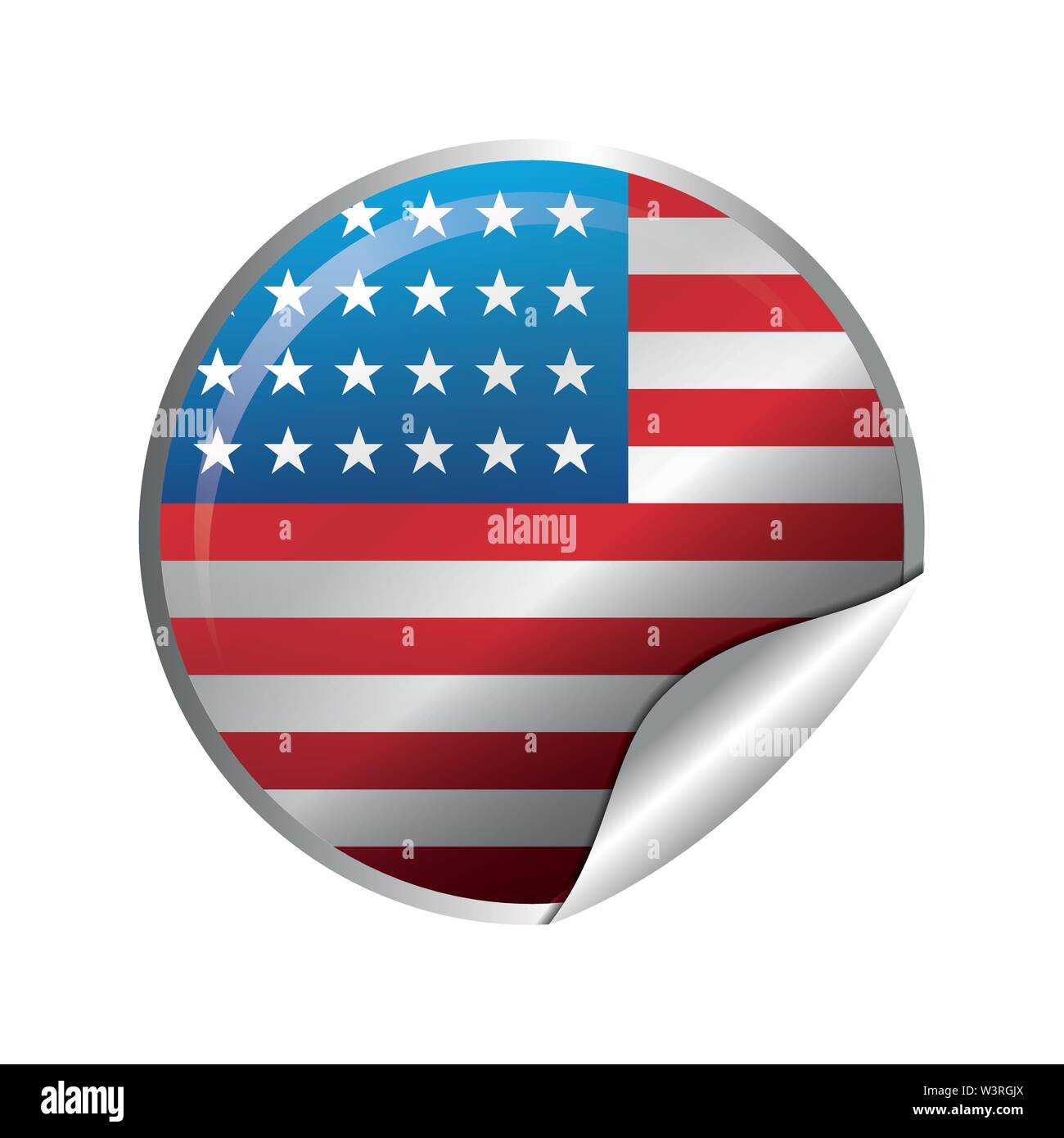 united state of american flag in circle shape vector illustration ...
