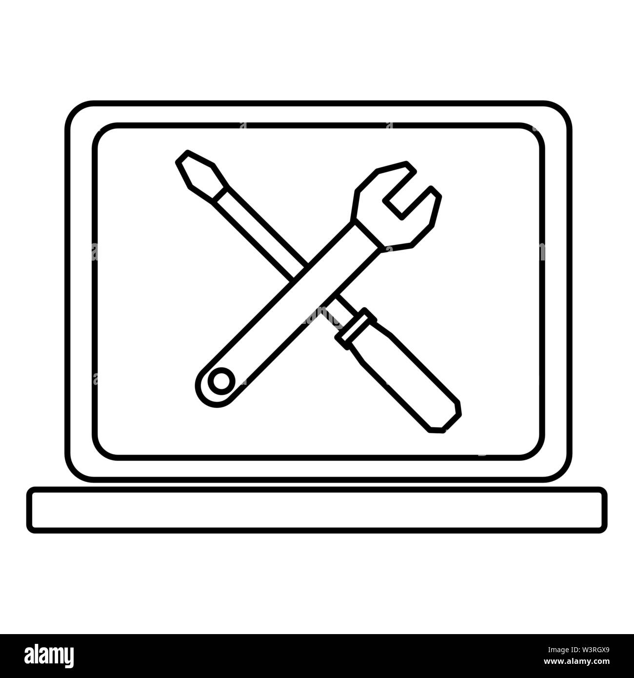 laptop technology mobile computer cartoon Stock Vector Image & Art - Alamy