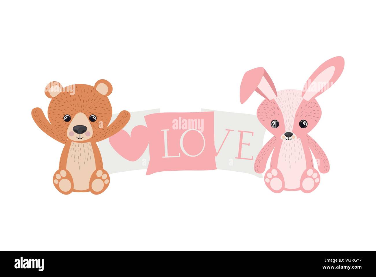 cute bunny and teddy bear Stock Vector Image & Art - Alamy