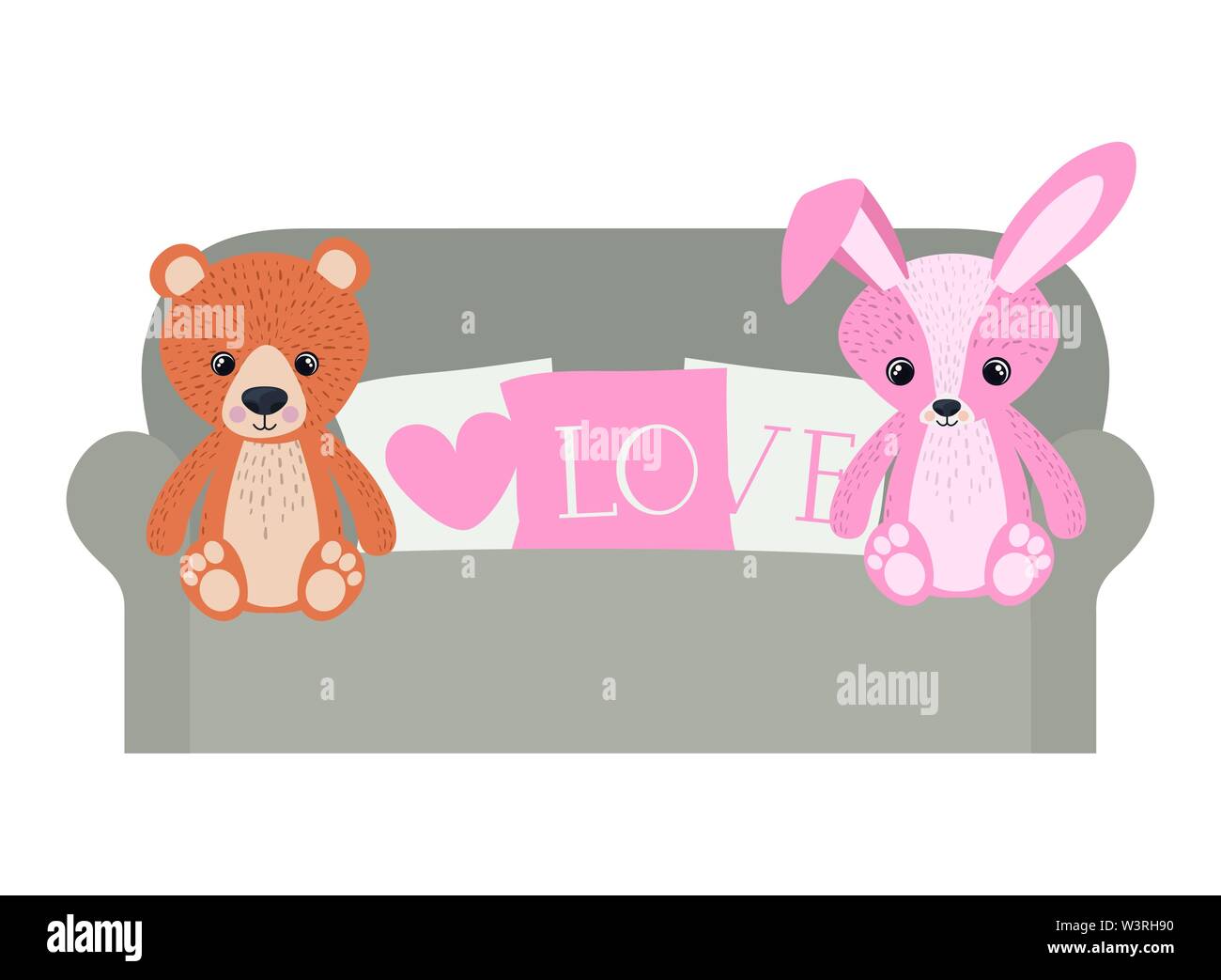 bunny and teddy bear