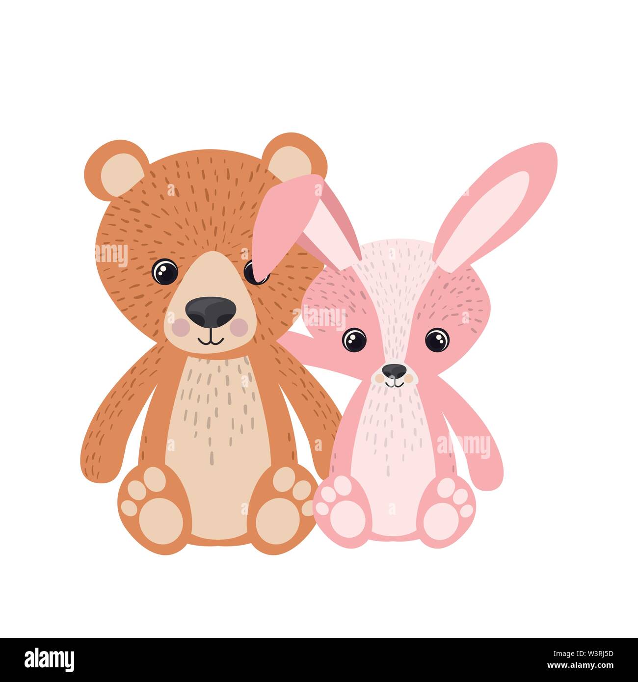cute bunny and teddy bear Stock Vector Image & Art Alamy