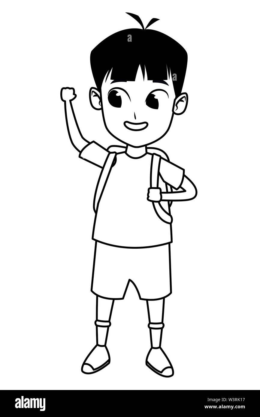 Cute little girl outline drawing Black and White Stock Photos & Images -  Alamy