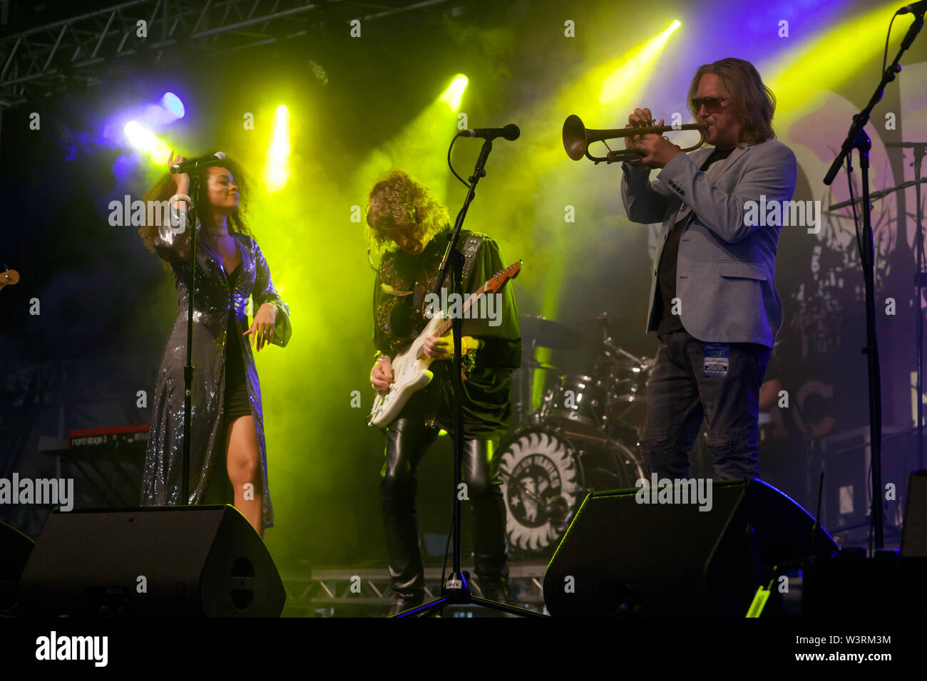 The Brand New Heavies performing on Stage 2, on Day 2 of the OnBlackheath Music Festival 2019 Stock Photo