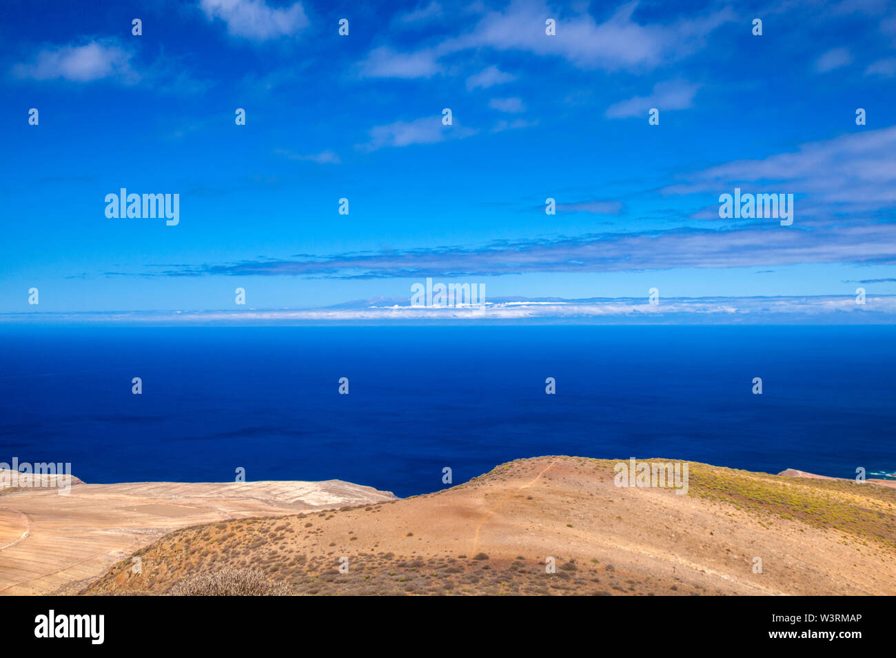 Teide on Tenerife on the horizon, view from the north oof Gran Canaria Stock Photo