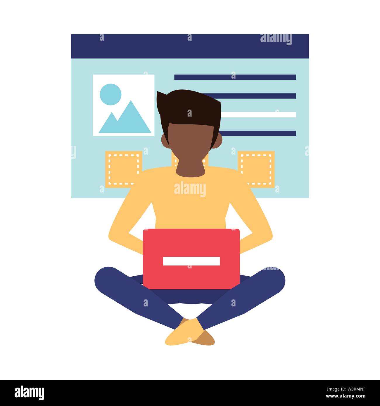 man using laptop computer cartoon Stock Vector Image & Art - Alamy