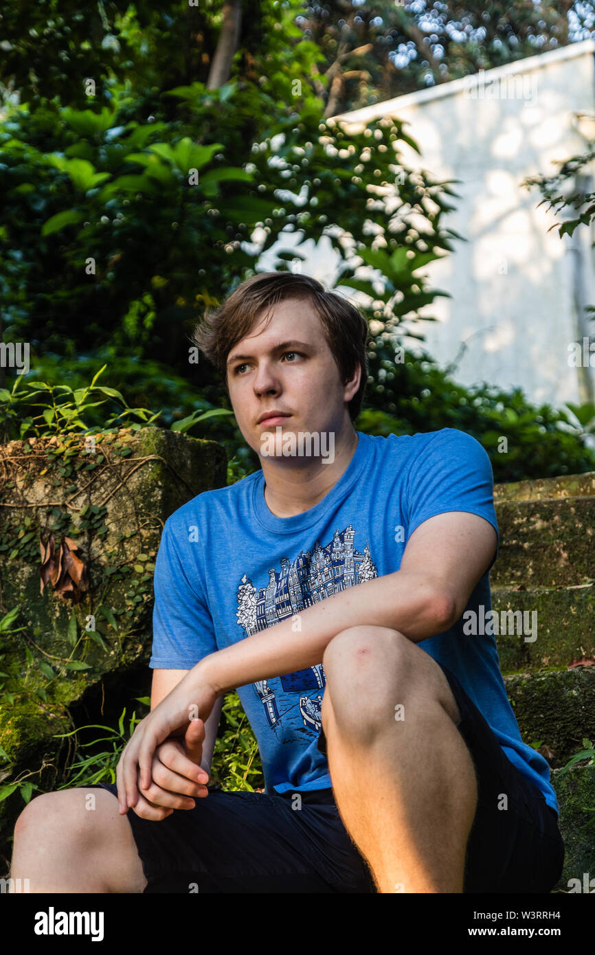 Handsome teenager male outdoor hi-res stock photography and images - Alamy