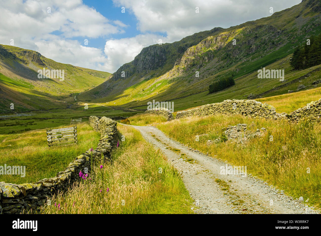 Gatescarth Pass and track in the Lake District National Park Cumbria Stock Photo