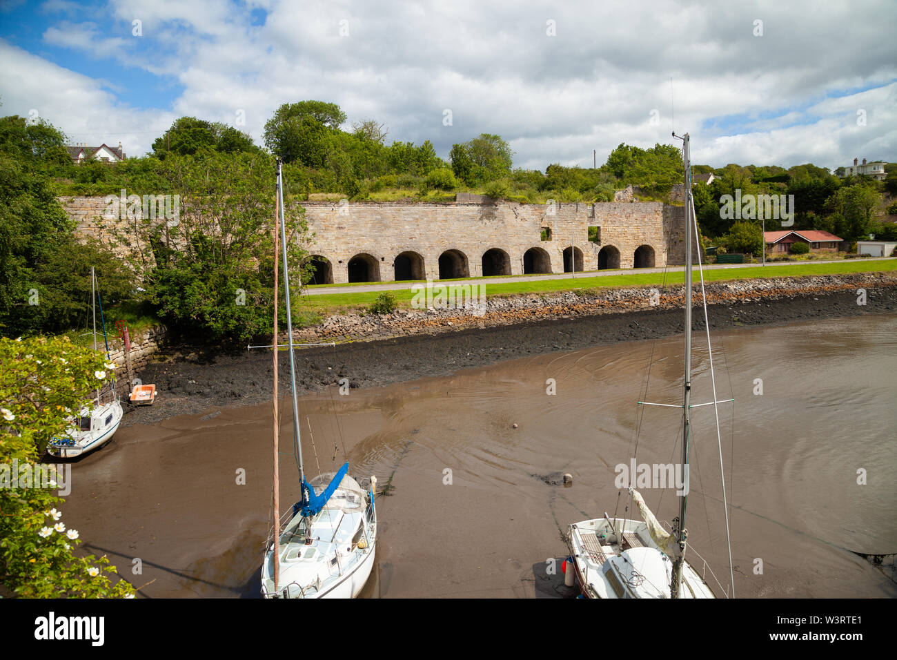 The seaside village of Charlestown with it's Limekilns Fife Scotland