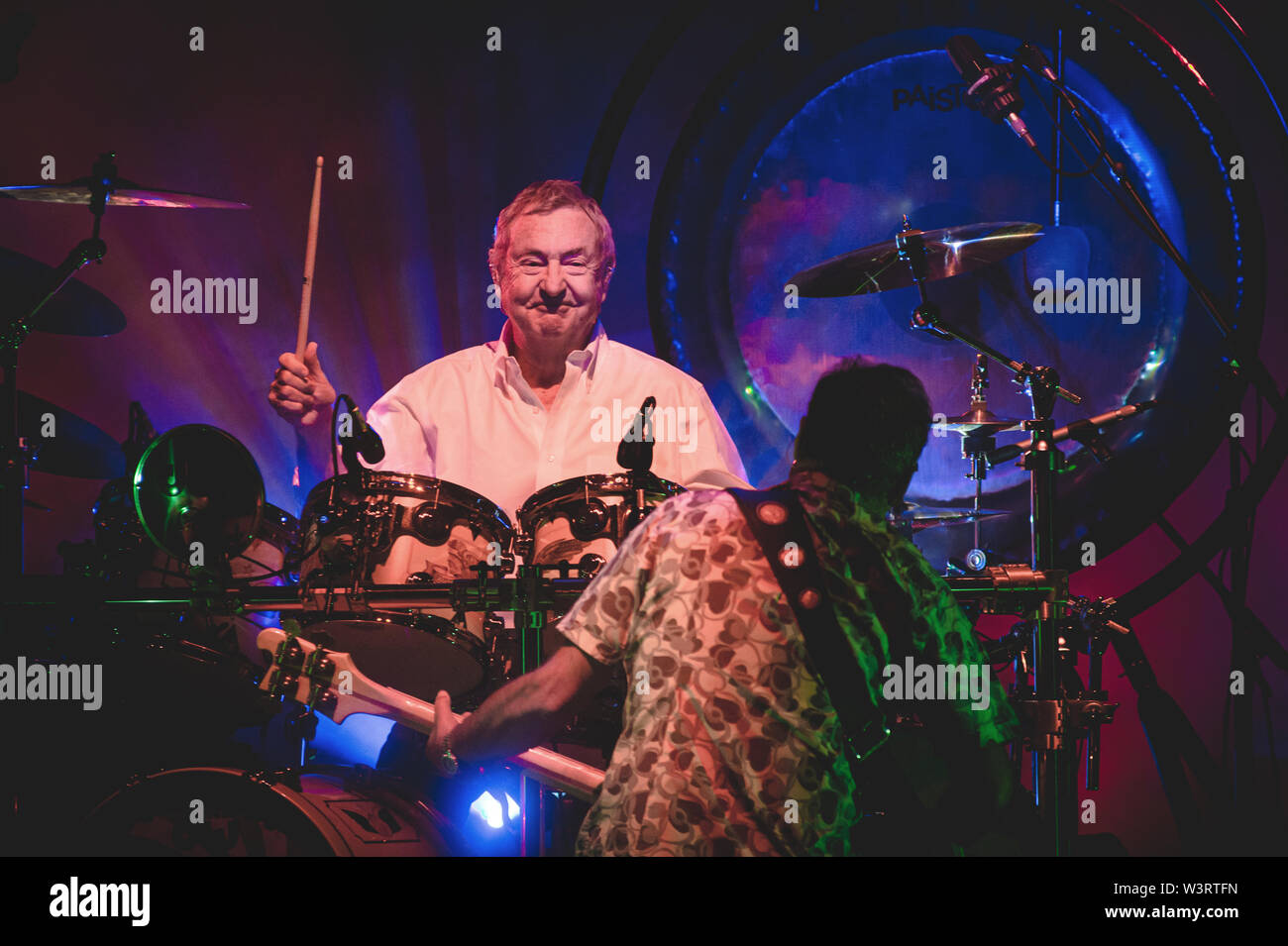 Nick Mason's Saucerful Of Secrets, the band led by Pink Floyd drummer, on tour this summer in Italy.Nick Mason's Saucerful Of Secrets are formed by Nick Mason, Gary Kemp, Guy Pratt, Lee Harris and Dom Beken. The concerts celebrate the first Pink Floyd musical works and include songs taken from the albums 'The Piper At The Gates of Dawn' and 'A Saucerful Of Secrets'. (Photo by Fabrizio Di Bitonto / Pacific Press) Stock Photo