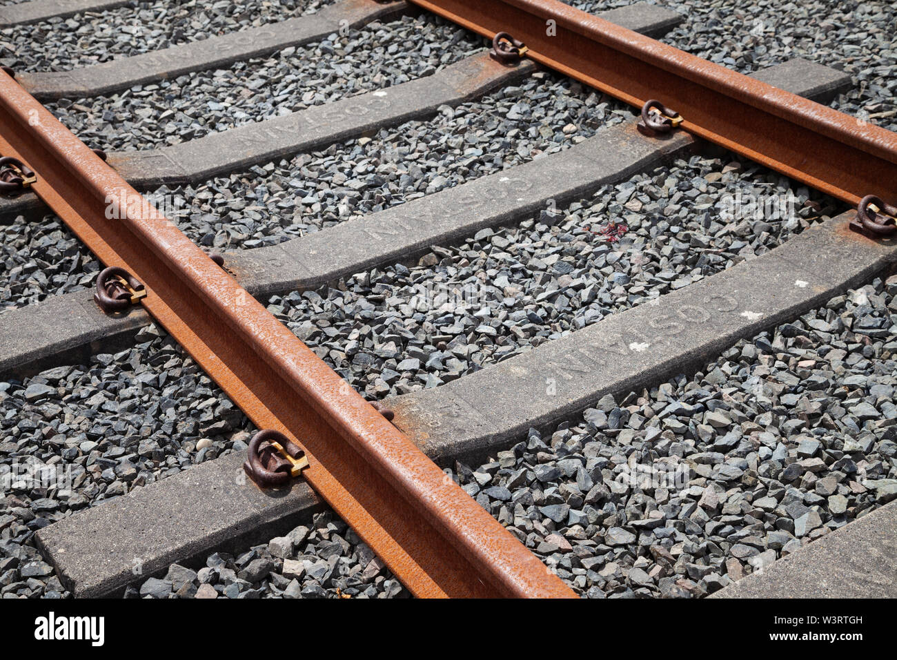 Rusty railway track near Limekilns Fife Scotland Stock Photo