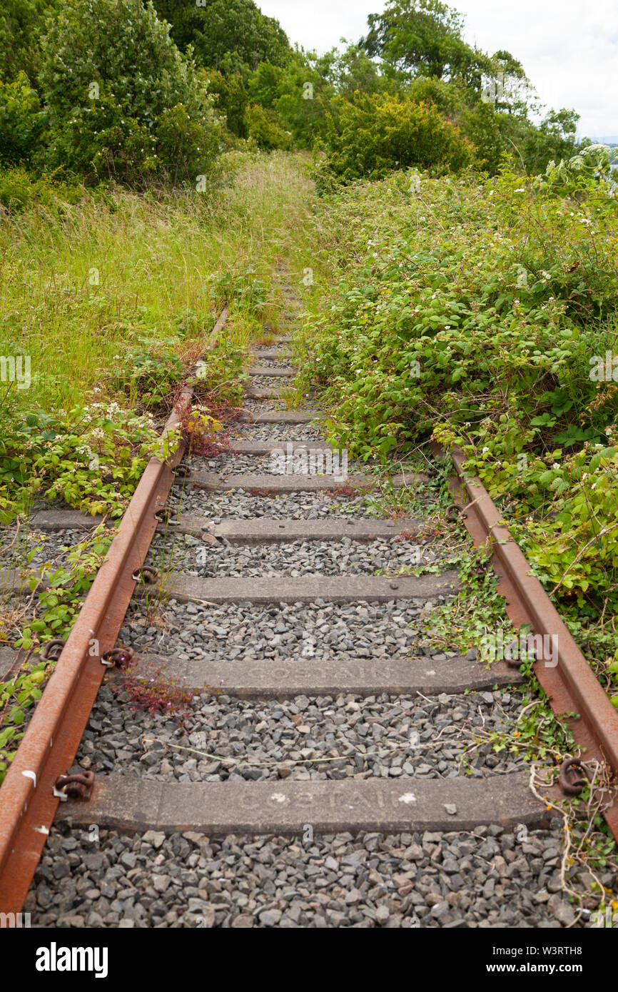 Rusty railway track near Limekilns Fife Scotland Stock Photo