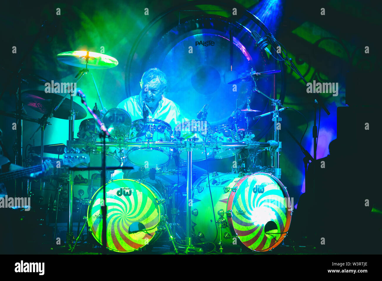 Roma, Italy. 16th July, 2019. Nick Mason's Saucerful Of Secrets, the band led by Pink Floyd drummer, on tour this summer in Italy.Nick Mason's Saucerful Of Secrets are formed by Nick Mason, Gary Kemp, Guy Pratt, Lee Harris and Dom Beken. The concerts celebrate the first Pink Floyd musical works and include songs taken from the albums 'The Piper At The Gates of Dawn' and 'A Saucerful Of Secrets'. Credit: Fabrizio Di Bitonto/Pacific Press/Alamy Live News Stock Photo