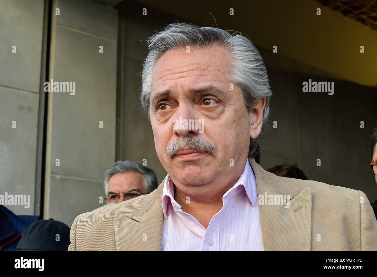 July 17, 2019 - Buenos Aires, Buenos Aires, Argentina - ALBERTO FERNANDEZ, Presidential candidate with the front TODOS, arrives at a campaign meeting ahead of the upcoming general elections. (Credit Image: © Patricio Murphy/ZUMA Wire) Stock Photo