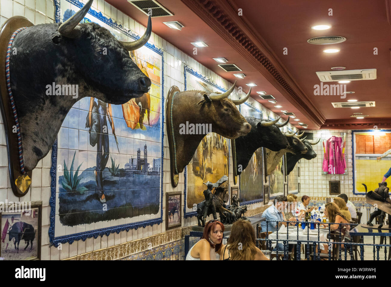 La Taurina, a bullfighting themed restaurant in the Carrera de San Jeronimo, near the Puerta del Sol in the center of Madrid, Spain Stock Photo