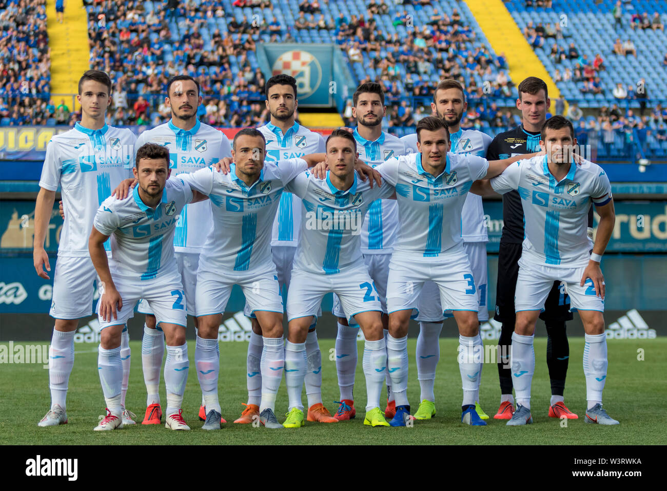 ZAGREB, CROATIA - JULY 13, 2019: Croatian league Supercup, GNK Dinamo vs. HNK  Rijeka. Dinamo players celebrating victory Stock Photo - Alamy