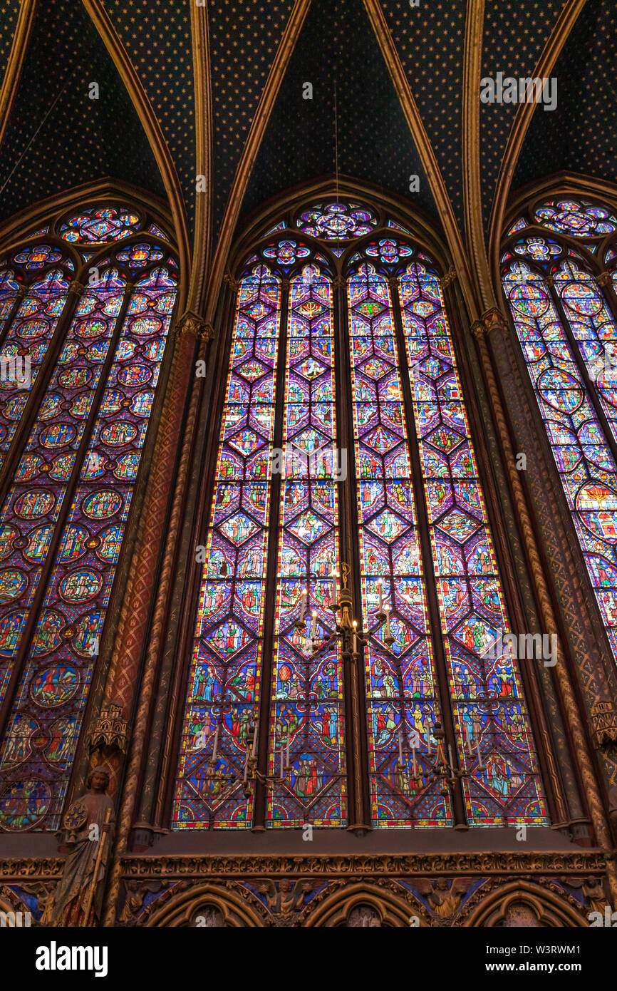 View Of Sainte Chapelle Stained Windows A Gothic Style