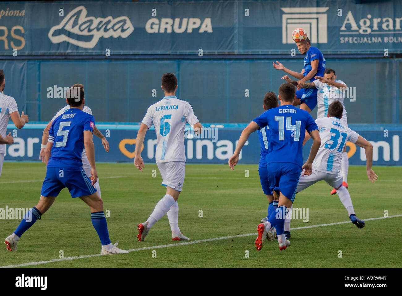 ZAGREB, CROATIA - JULY 13, 2019: Croatian league Supercup, GNK Dinamo vs. HNK  Rijeka. In action Amer GOJAK (14 Stock Photo - Alamy