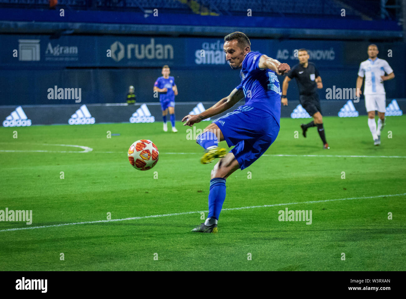 ZAGREB, CROATIA - JULY 13, 2019: Croatian league Supercup, GNK Dinamo vs. HNK  Rijeka. In action Momcilo RASPOPOVIC (29) and Amer GOJAK (14 Stock Photo -  Alamy