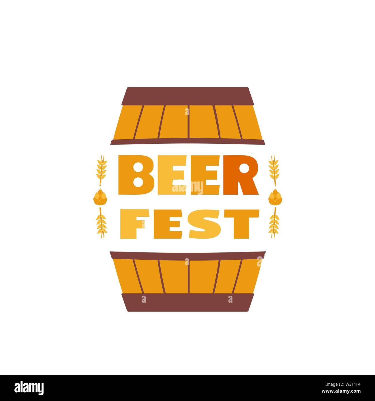 Craft Beer Festival hand drawn flat color vector icon Stock Vector