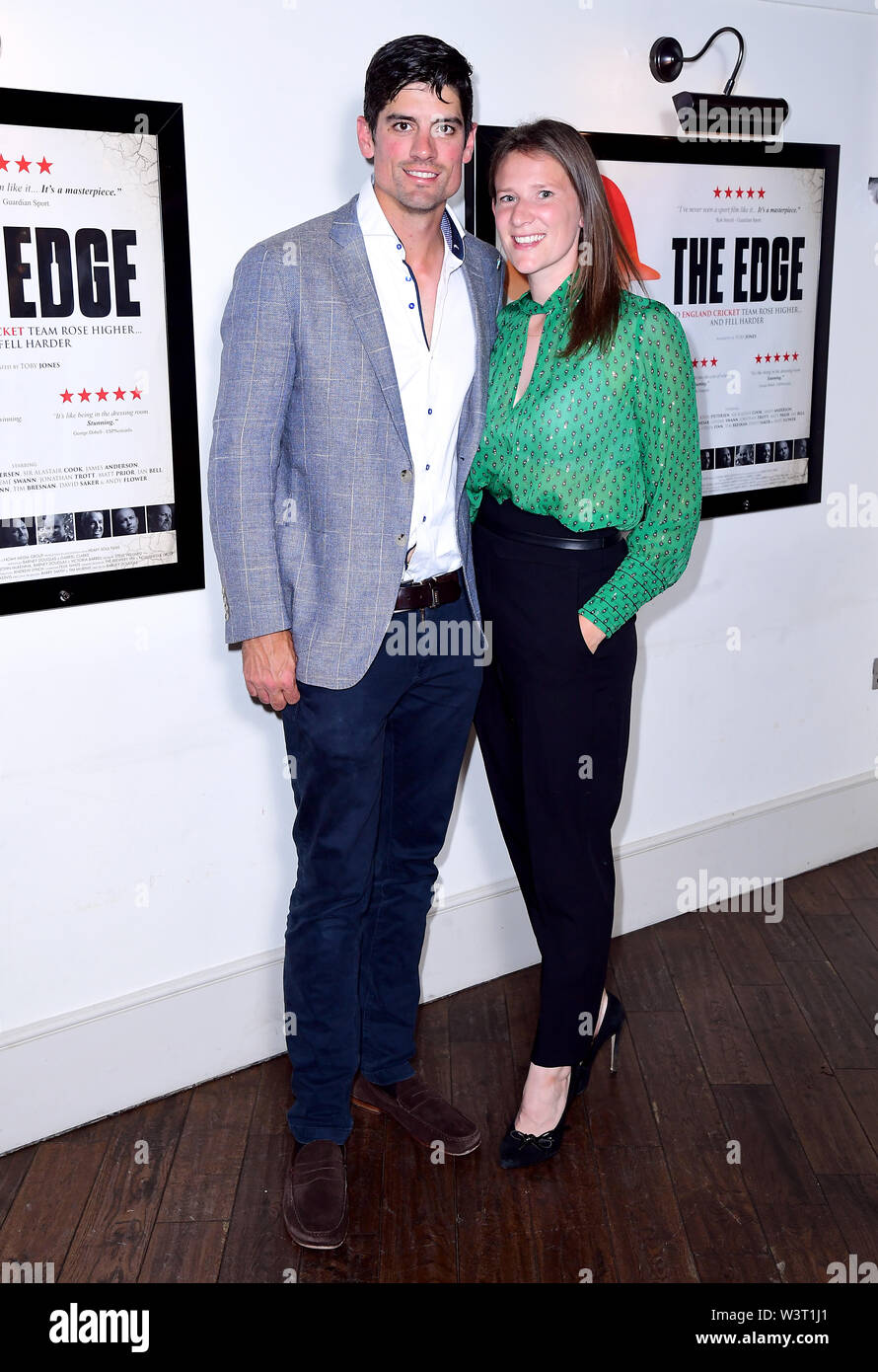 Sir Alastair Cook and Alice Cook attending the world premiere of The Edge  at Picturehouse Central, Piccadilly Circus London Stock Photo - Alamy