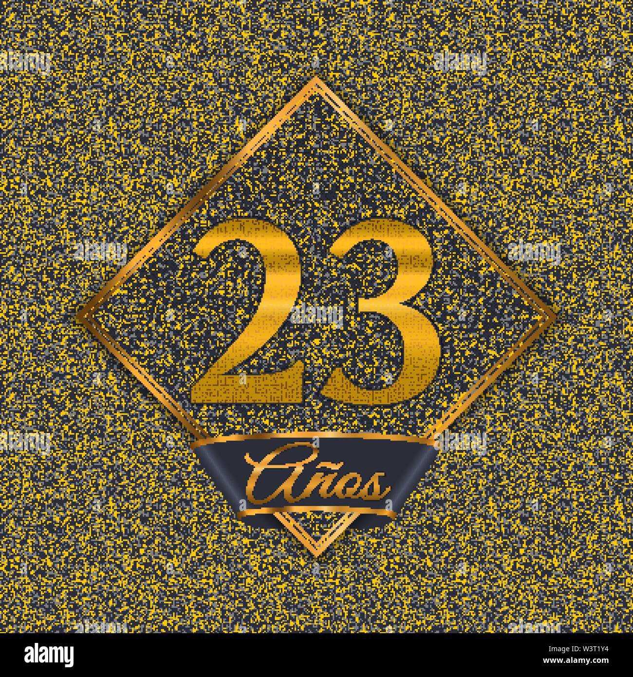 Spanish Golden Number Twenty Three Years 23 Years Celebration Design Anniversary Golden Number With Luxury Backgrounds For Your Birthday Party Stock Vector Image Art Alamy