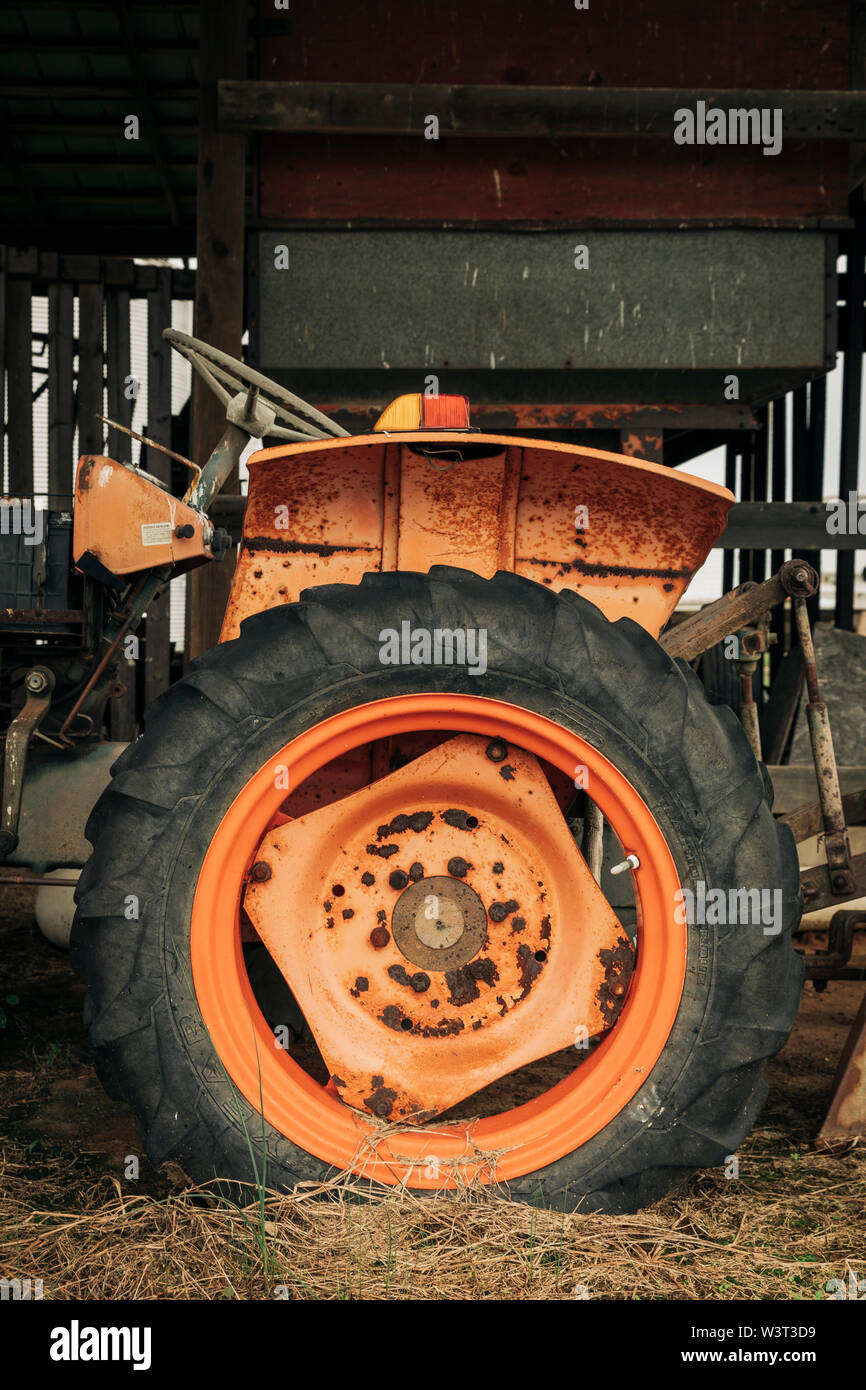Rusty Tractor Wheel Stock Photo