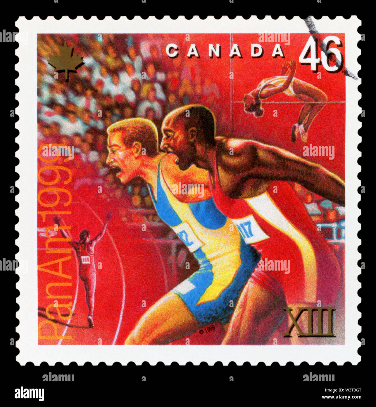 CANADA - CIRCA 1999: stamp printed by Canada, shows runner, circa 1999 Stock Photo