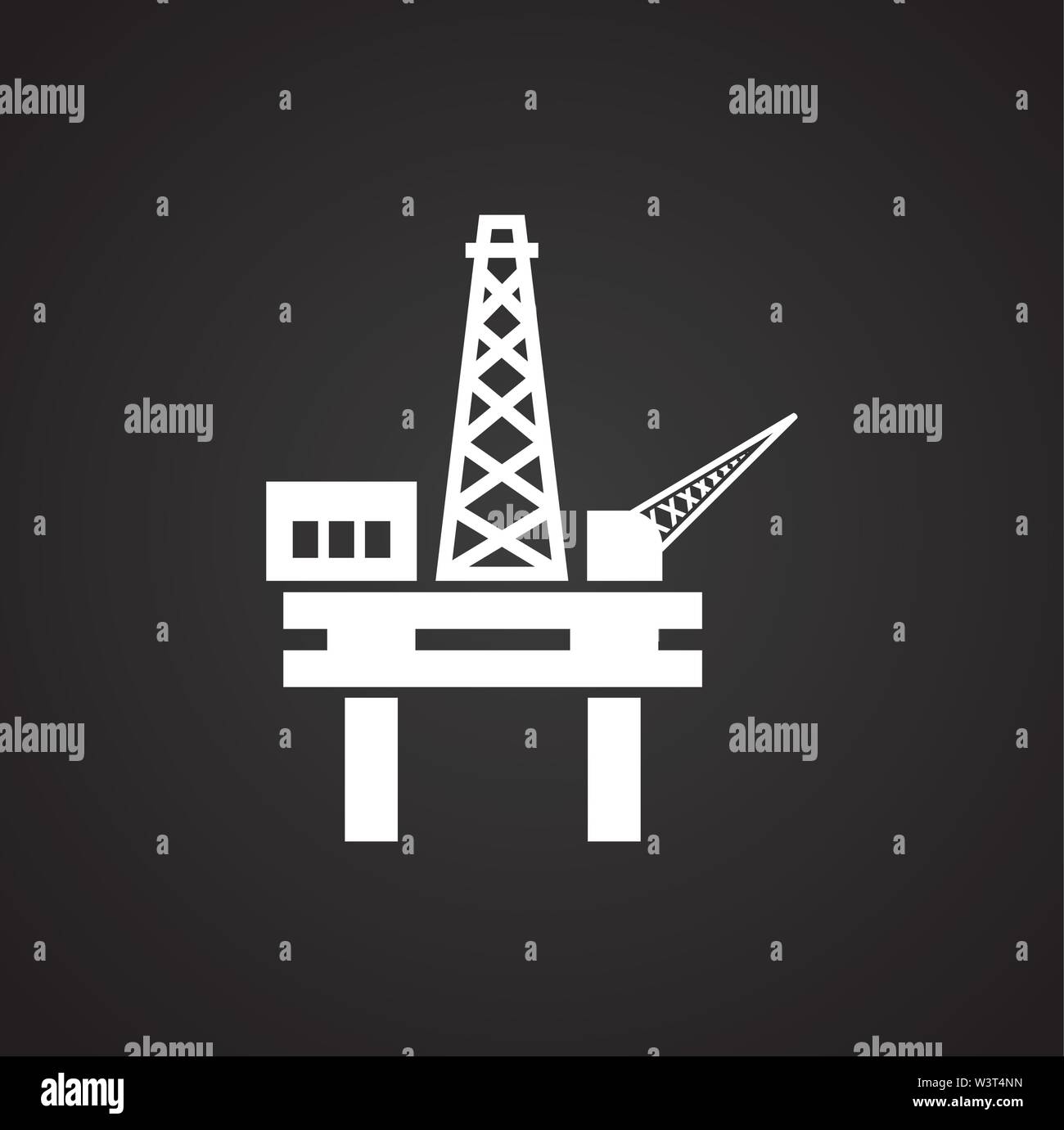 Oil rig related icon on background for graphic and web design. Simple ...
