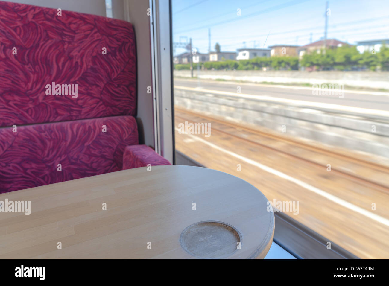 Interior of East Japan Railway Gono line Resort Shirakami sightseeing