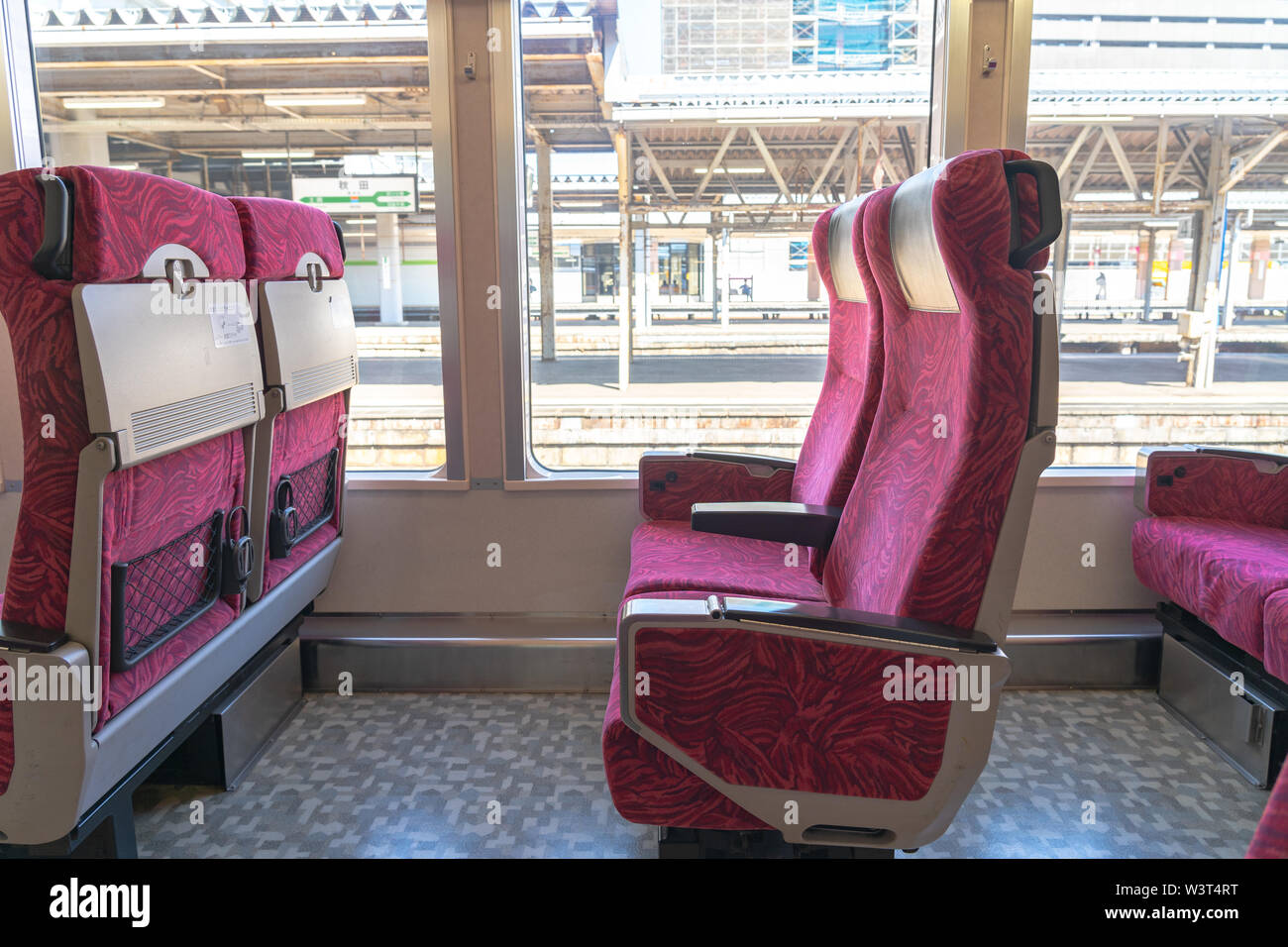 Interior of East Japan Railway Gono line Resort Shirakami sightseeing