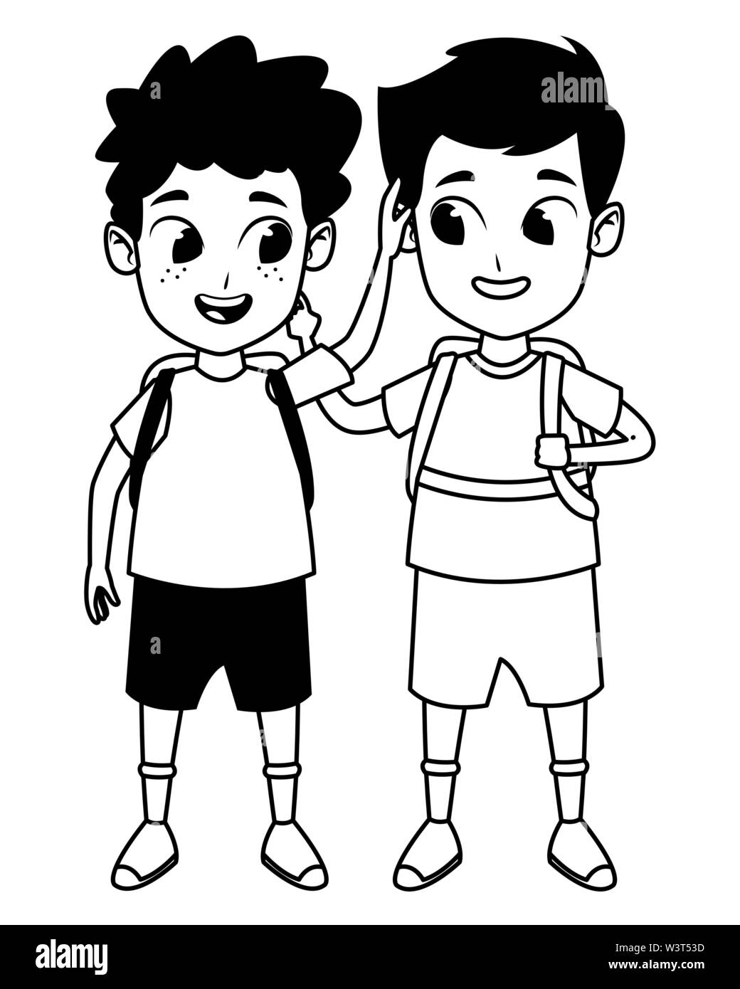 School Boy And Girl Clipart Black