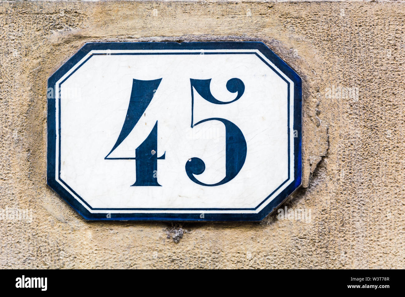 Number 45 sign hi-res stock photography and images - Alamy